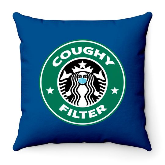 Discover Coughy Filter Coffee Pun Mask - Coughy Filter - Throw Pillows