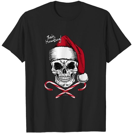 Discover Skull Bah Humbug Christmas Santa T shirt