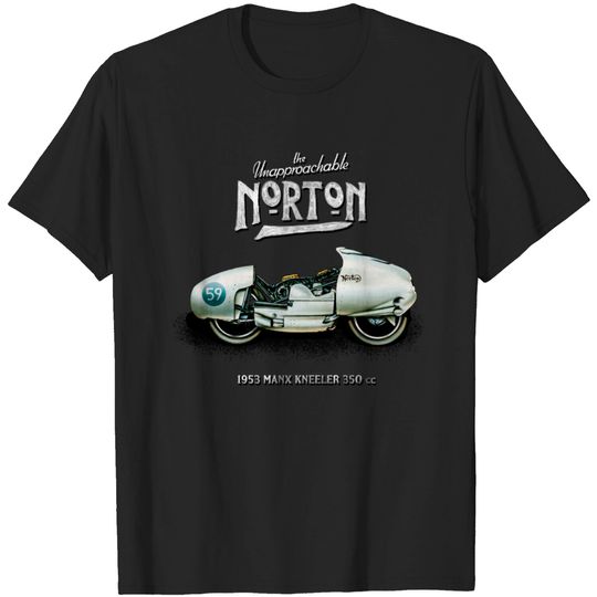 Discover Vintage 1953 TT Motorcycle Manx Racer The Norton Kneeler by MotorManiac - Motorcycle - T-Shirt