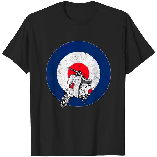 Discover MOD Scooter and Roundel in a distressed vintage style - Mod Scooter - T-Shirt
