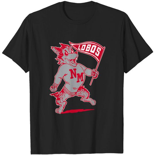 Discover Vintage Looking UNM Lobos Mascot - New Mexico - T-Shirt