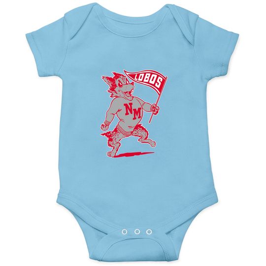 Discover Vintage Looking UNM Lobos Mascot - New Mexico - Onesies