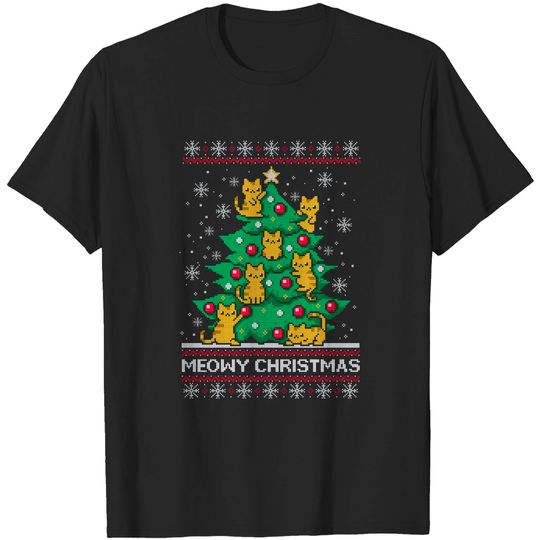 Discover Meowy Christmas ugly sweater - Christmas Ugly Sweater - T-Shirt