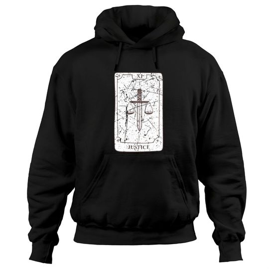 Discover Gothic Witch Tarot Card Design The Justice Goth Witchy Pullover Hoodie