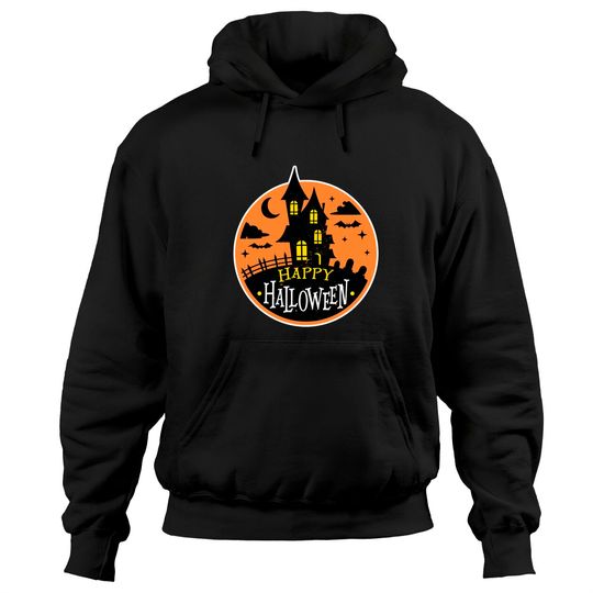 Discover Happy Halloween Haunted house Pullover Hoodie