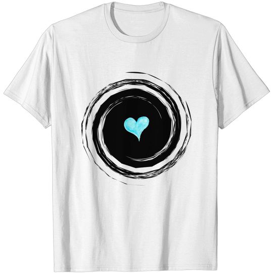 Discover Blue Heart in a Black Hole - Hearts - T-Shirt