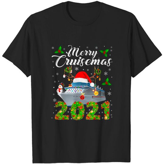 Discover Merry Cruisemas 2021 Christmas Santa Reindeer Cruise T-Shirt