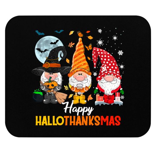 Discover Gnomes Lover Halloween Merry Christmas Happy Hallothanksmas Mouse Pads