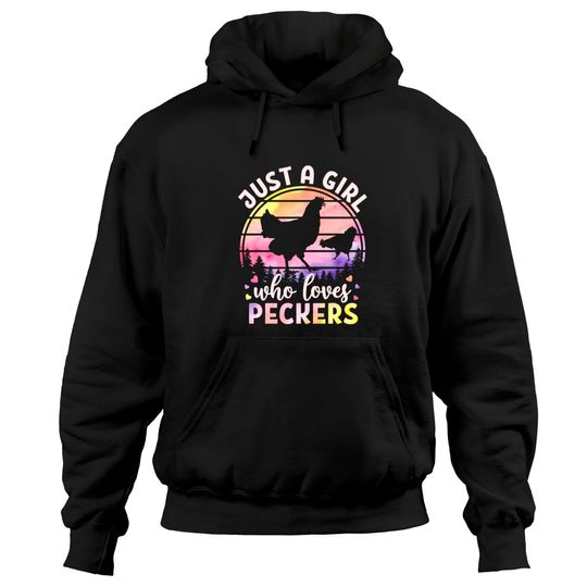 Discover Just A Girl Who Loves Peckers Watercolor Chicken Lovers Pullover Hoodie