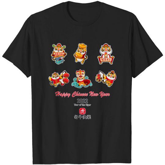 Discover Happy Chinese New Year 2022 Year of the Tiger Cartoon Tigers T-Shirt