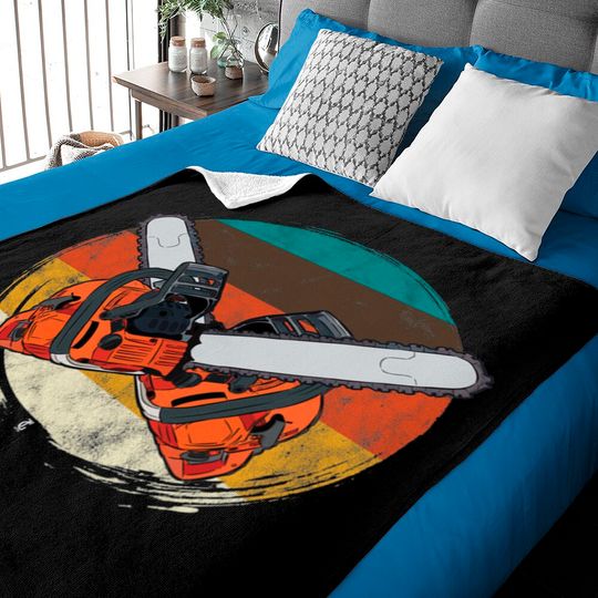 Discover Vintage Lumber Chainsaw - Chainsaw - Baby Blankets