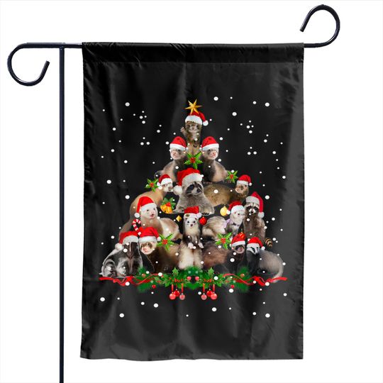 Discover Ferrets Christmas Tree Garden Flags
