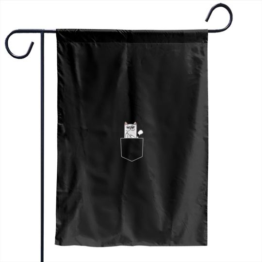 Discover Cat Flipping Off Garden Flags Cat in Pocket Giving the Finger