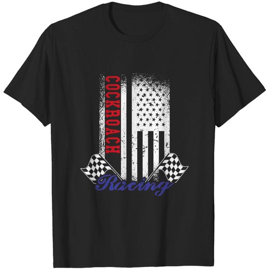 Discover Womens American Flag Cockroach Racing Race Flag T Shirt