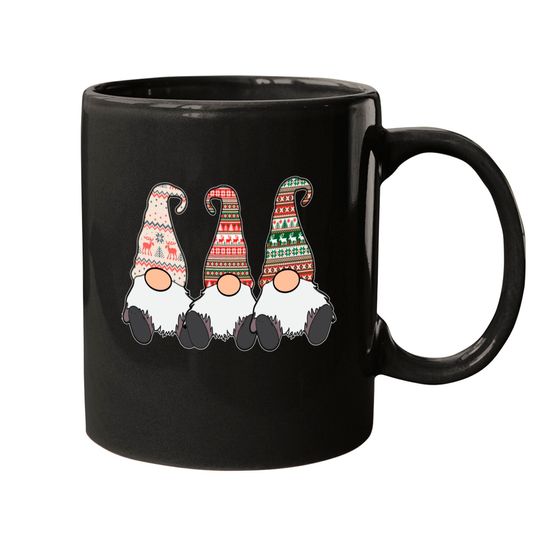Discover Three Nordic Gnomes Winter Christmas Swedish Tomte Mugs