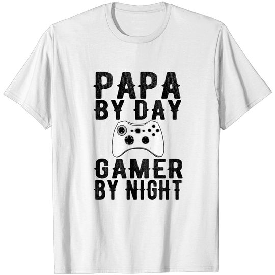 Discover Papa By Day Gamer By Night T-Shirt