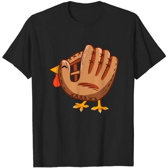 Discover Turkey Baseball Glove Vintage Thanksgiving Day T-Shirt