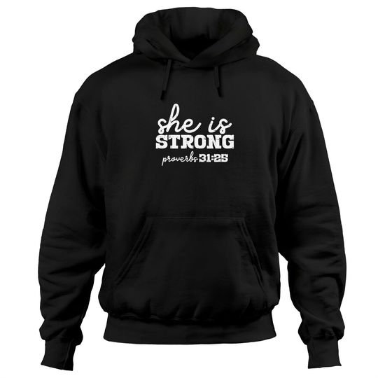 Discover She Is Strong Proverbs Bible God Jesus Christian Women Gift Pullover Hoodie