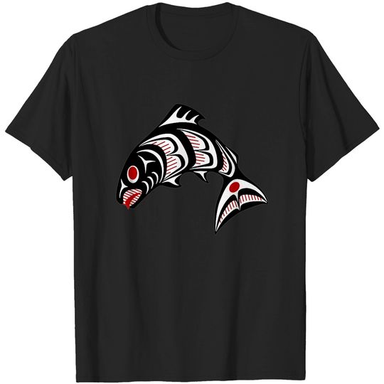 Discover Northwest Pacific coast Haida art Salmon T-shirt