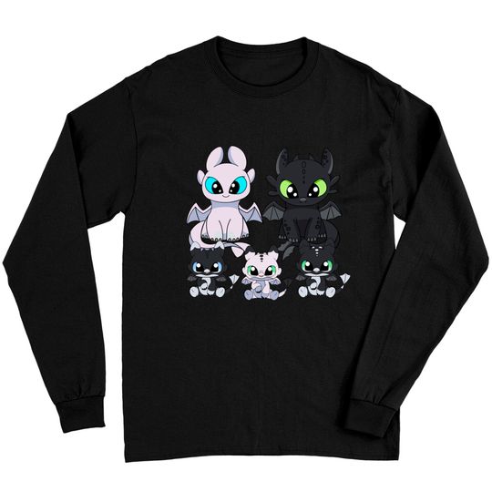 Discover Family dragons, how to train your dragon Toothless & Light fury, night fury babies - How To Train Your Dragon Toothless - Long Sleeves