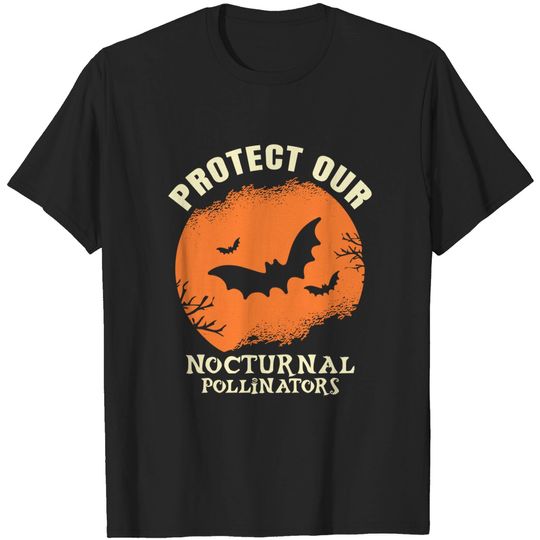 Discover Protect Our Nocturnal Pollinators Halloween Bat T-Shirt