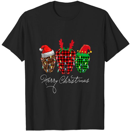 Discover Dental Christmas Funny Dental Hygienist Santa Hat Reindeer T-Shirt