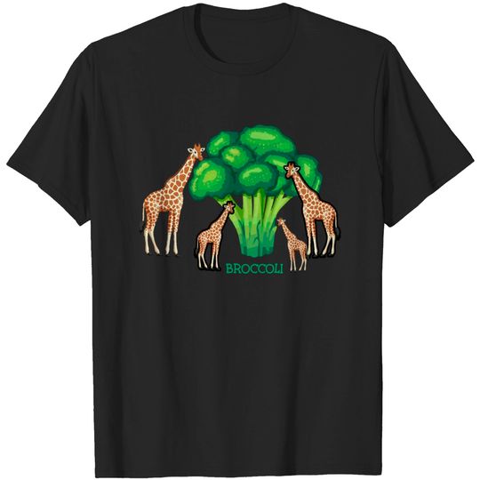 Discover Giraffe Family Funny T-Shirt Vegetarian Broccoli - Giraffe Family Funny - T-Shirt