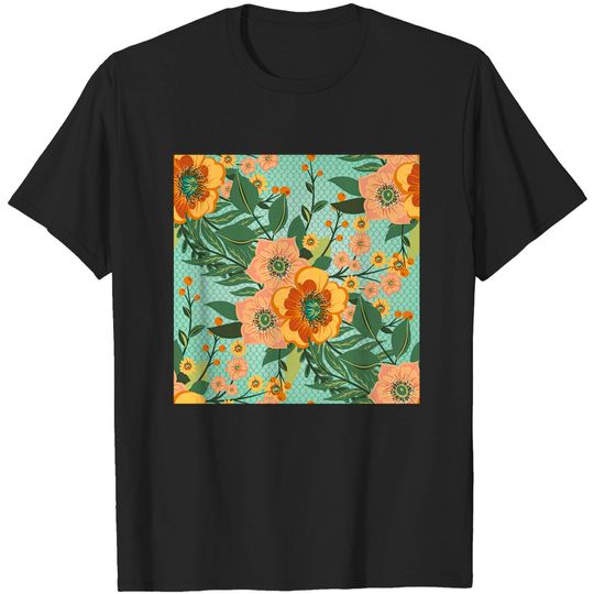 Discover Beautiful Floral Seamless Patterns - Floral Face Mask - T-Shirt