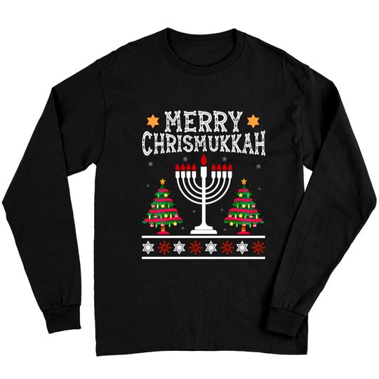 Discover Merry Chrismukkah 2021 Happy Hanukkah Jewish Chanukah Long Sleeve