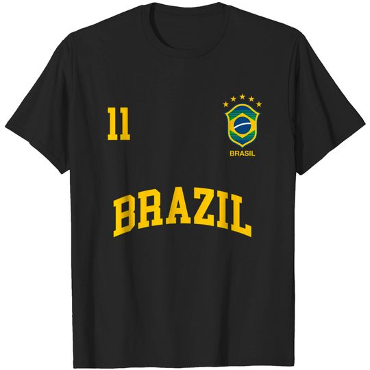 Discover Brazil Number 11 Brazilian Soccer Team Sports Shirt