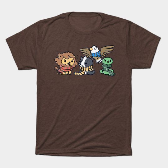 Discover Kawaii Animals Magical School Houses - Harry Potter - T-Shirt