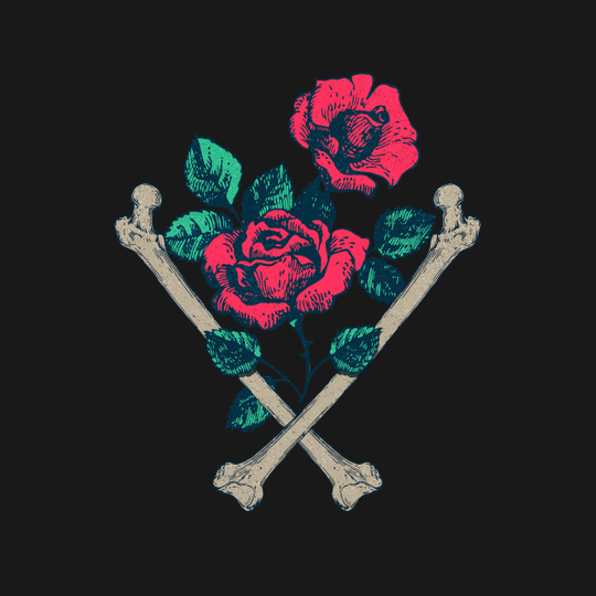 Discover Cross Bones And Roses - Rose - T-Shirt