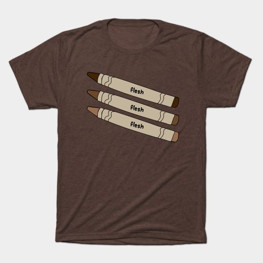 Discover Flesh colored crayons. African Americans and people of color finding their color in the set rather than a pale pink - African American - T-Shirt