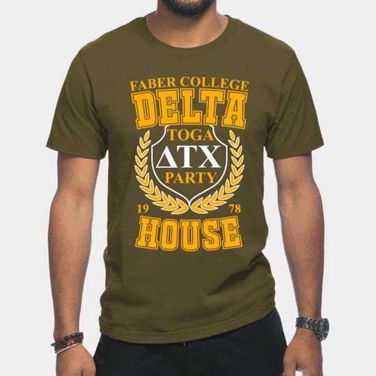 Discover Faber College Delta Tau Chi Toga Party - Animal House - T-Shirt