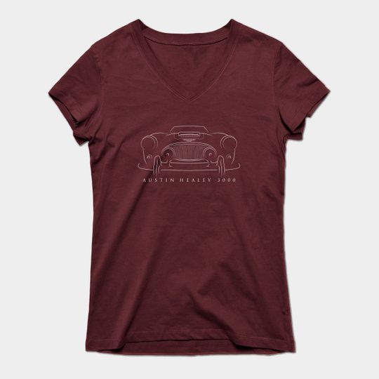 Discover Austin Healey 3000 - front stencil, white - Austin Healey - T-Shirt