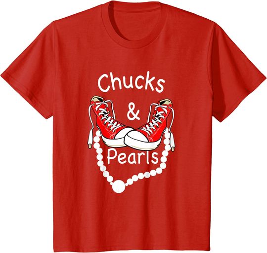 Discover Chucks And Pearls Black Funny T-Shirt