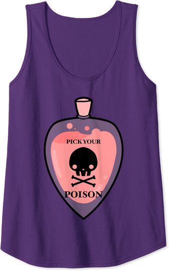 Discover Poison Bottle Tank Top Pick Your Poison Pink Heart Bottle Sketch Halloween