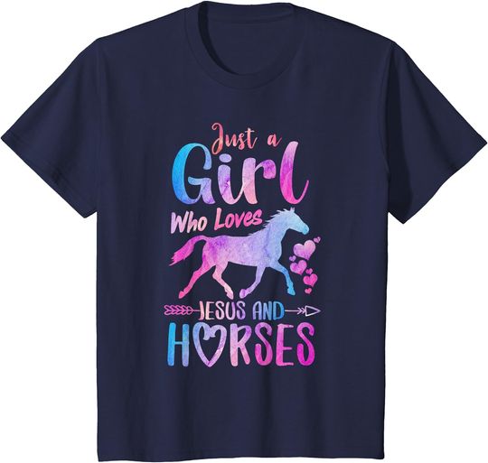 Discover Just A Girl Who Loves Jesus Horses Riding Horse T-Shirt