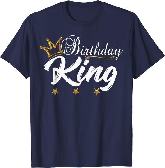 Discover Birthday King Gold Crown Shirt For Boys And Men T-Shirt