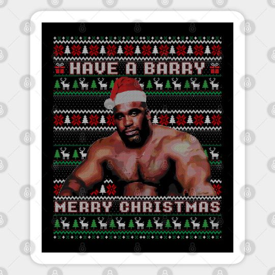 Discover Barry Wood Ugly Christmas Sweater Sticker
