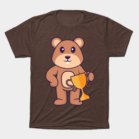 Discover Cute squirrel holding gold trophy - Trophy - T-Shirt