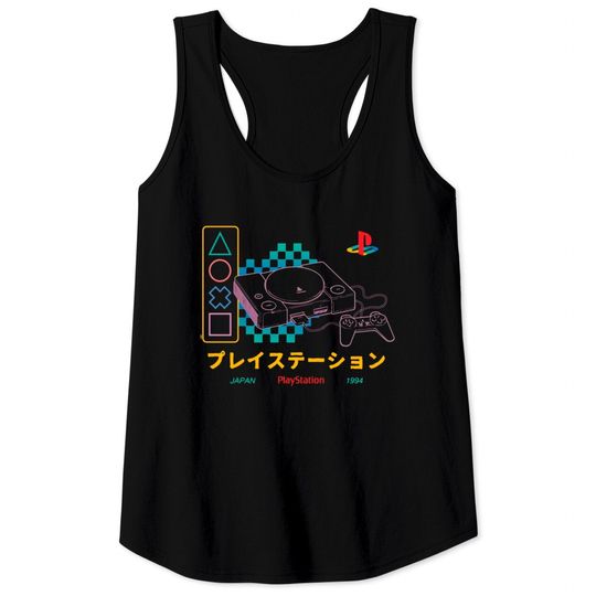 Discover Playstation Checker Neon 90's Tank Tops Pullover Tank Tops