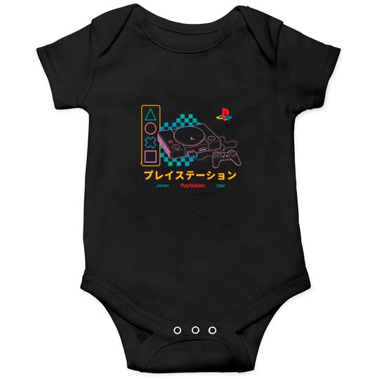 Discover Playstation Checker Neon 90's Onesies Pullover Onesies