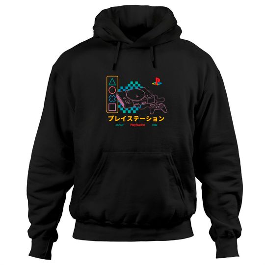 Discover Playstation Checker Neon 90's Hoodies Pullover Hoodies