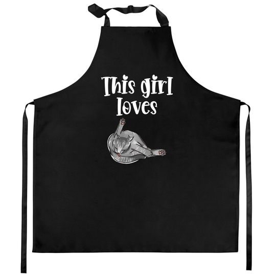 Discover Lesbian Girl Kitchen Aprons This Girl Loves Her Cat & All Pussy Cats Lesbian Pride LGBTQ