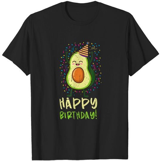 Discover Happy Birthday Avocado Birthday Vintage T-Shirt
