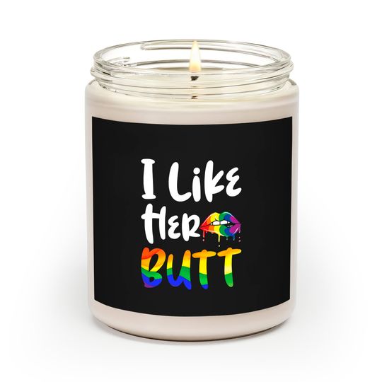 Discover Lesbian Girl Scented Candles  Funny Lesbian I Like Her Butt Pride Rainbow Lips LGBT