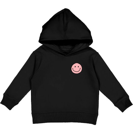 Discover Smile Face Kids Pullover Hoodies Pink Happy Smiley Face Cute & Simple Graphic Pullover