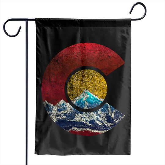 Discover Colorado Garden Flags with Flag Inspired Mountain Scene