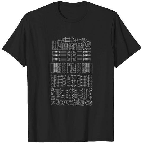 Discover V8 Teardown (White) - V8 Engine - T-Shirt
